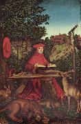 Portrat des Kardinal Albrecht von Brandenburg als Hl. Hieronymus im Grunen Lucas Cranach
